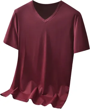 Classic Fit V Neck Cotton Shirts for Men Relaxed Fitted Summer Workout T-Shirts t Casual Athletic Activewear Tops