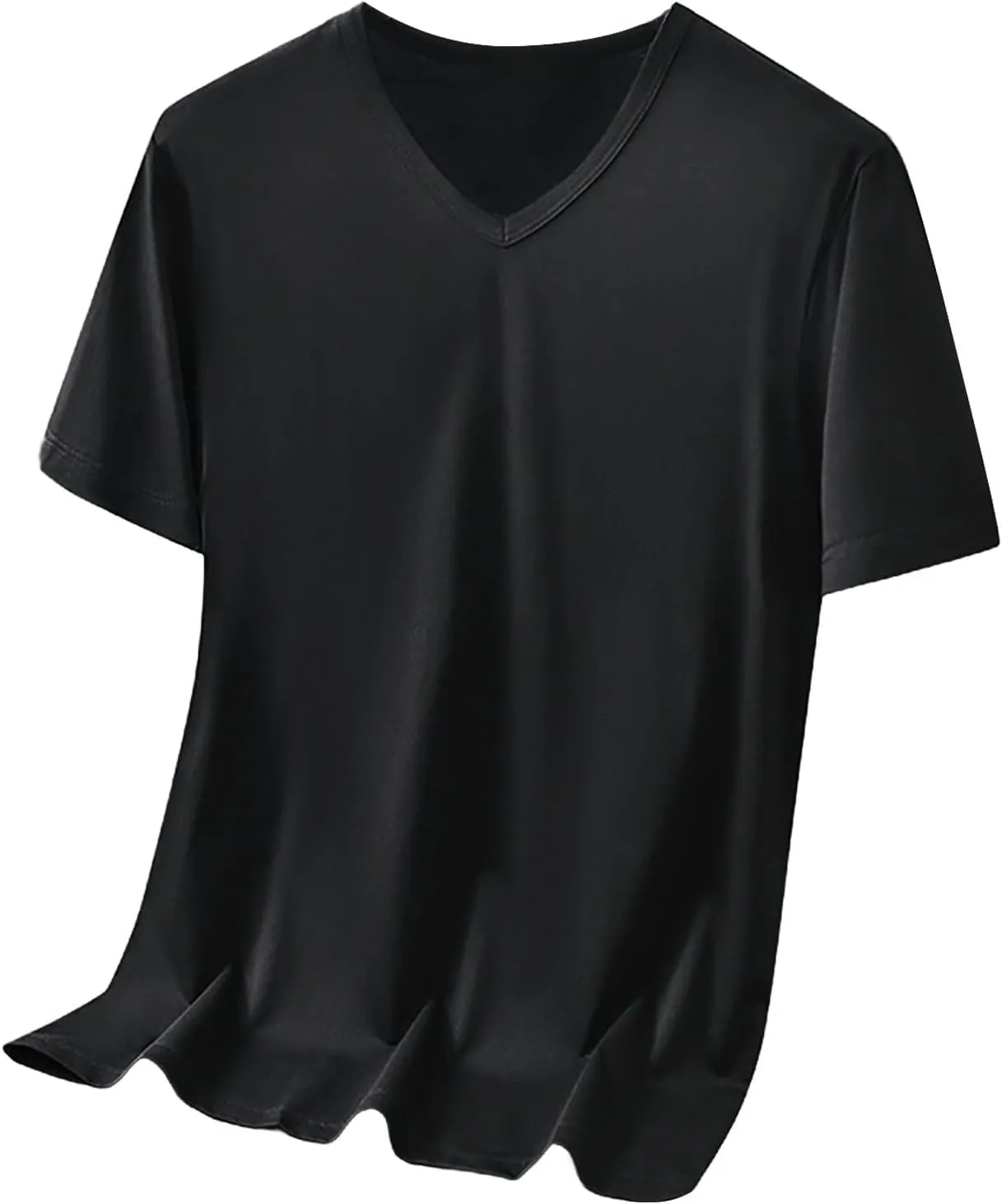 Classic Fit V Neck Cotton Shirts for Men Relaxed Fitted Summer Workout T-Shirts t Casual Athletic Activewear Tops