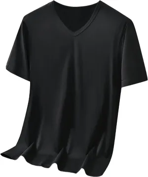 Classic Fit V Neck Cotton Shirts for Men Relaxed Fitted Summer Workout T-Shirts t Casual Athletic Activewear Tops