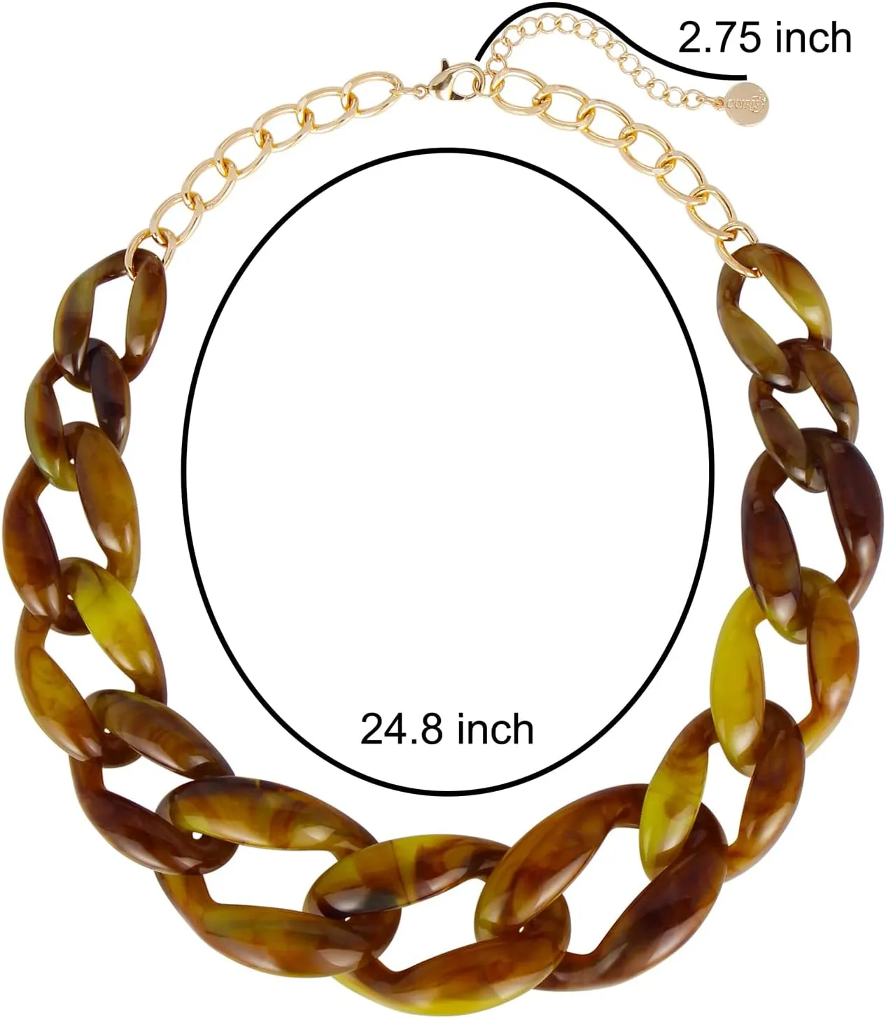 Coiris Statement Chunky Acrylic Chain Link Choker Necklace Fashion Women Collar Necklaces Acrylic Resin Chain Necklace