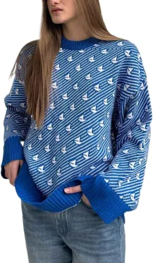 Coquette Oversized Sweaters Y2K Cute Pullover Sweaters Kawaii Graphic Crewneck Sweatshirts Thick Fall Clothes