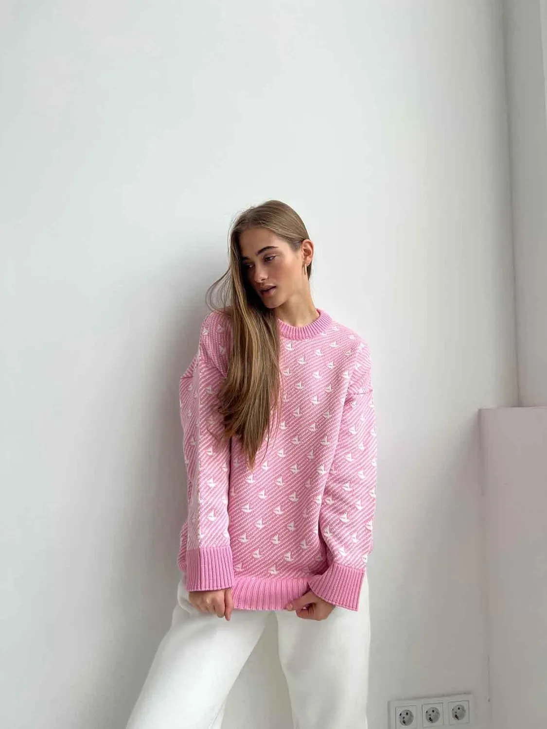 Coquette Oversized Sweaters Y2K Cute Pullover Sweaters Kawaii Graphic Crewneck Sweatshirts Thick Fall Clothes