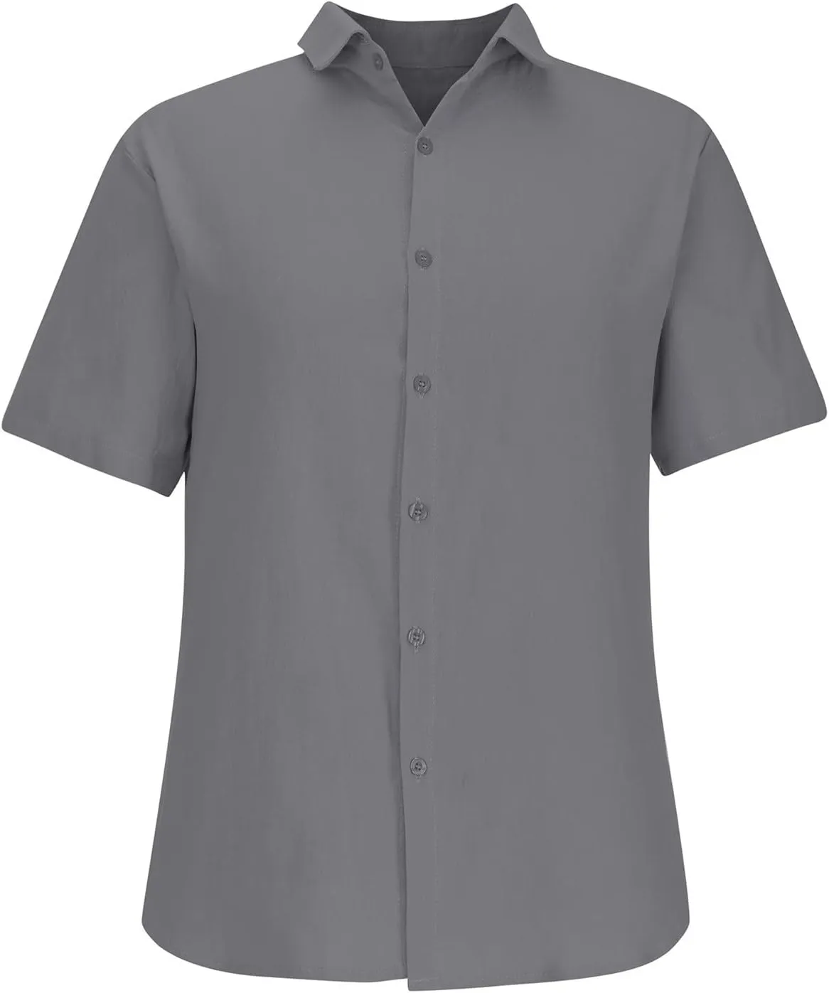 Cotton Linen Shirts for Men 2024 Summer Casual Short Sleeve Button Down T Shirt Regular Fit Solid Work Beach Shirt