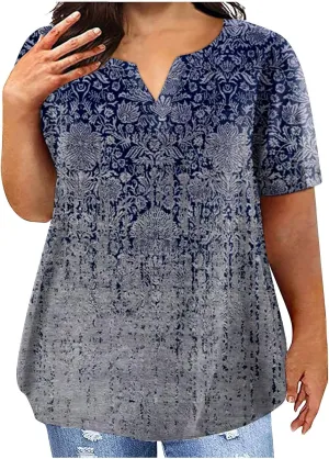Cotton T Shirts for Women Loose Fit Short Sleeve Vneck T Shirts Loose Fit Summer Graphic Tees Vintage Tie Dye Hiking