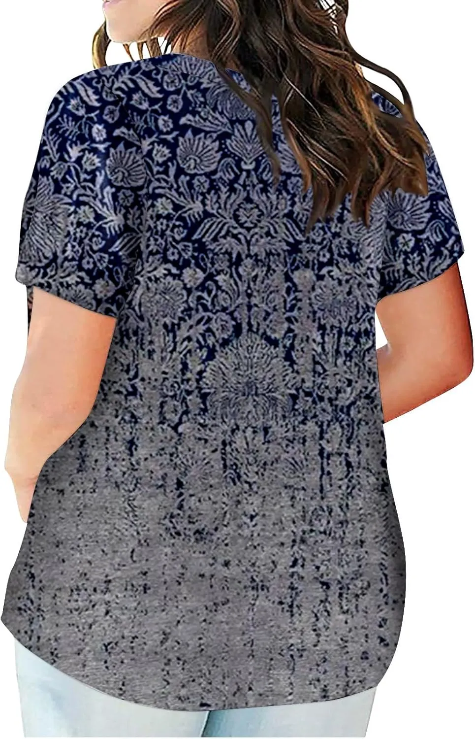 Cotton T Shirts for Women Loose Fit Short Sleeve Vneck T Shirts Loose Fit Summer Graphic Tees Vintage Tie Dye Hiking