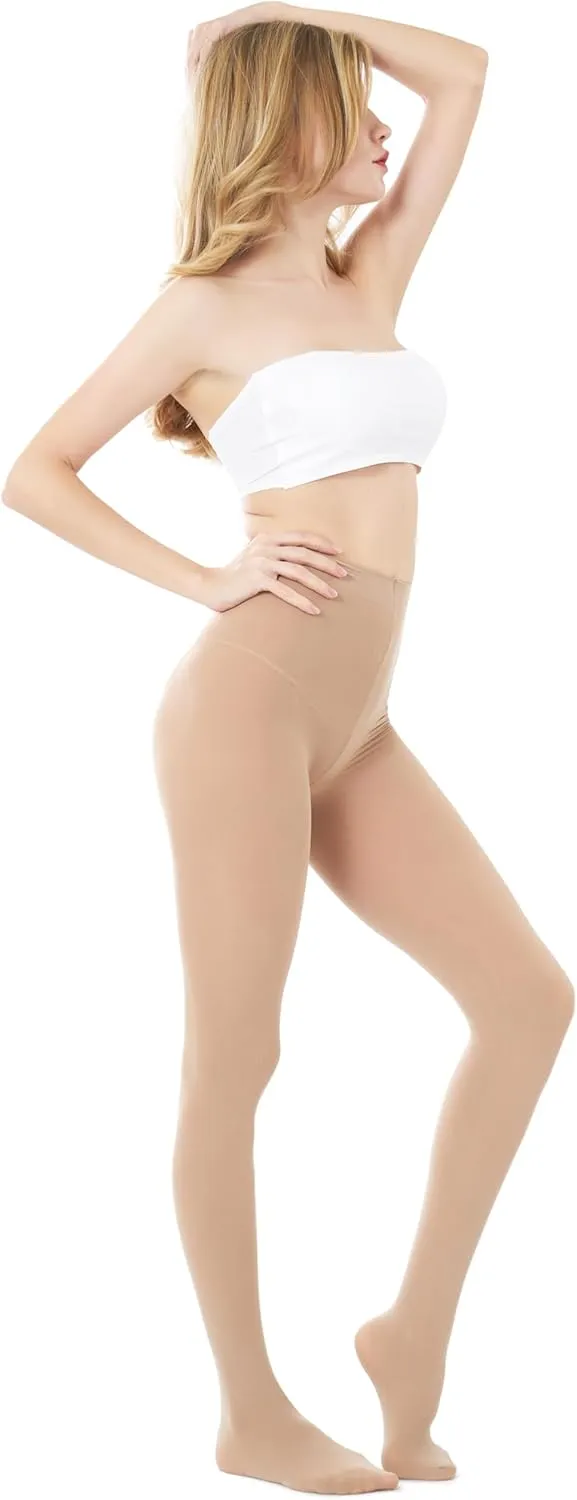 CozyWow Women's 80D Soft Solid Color Semi Opaque Footed Tights High Waist Womens Tights