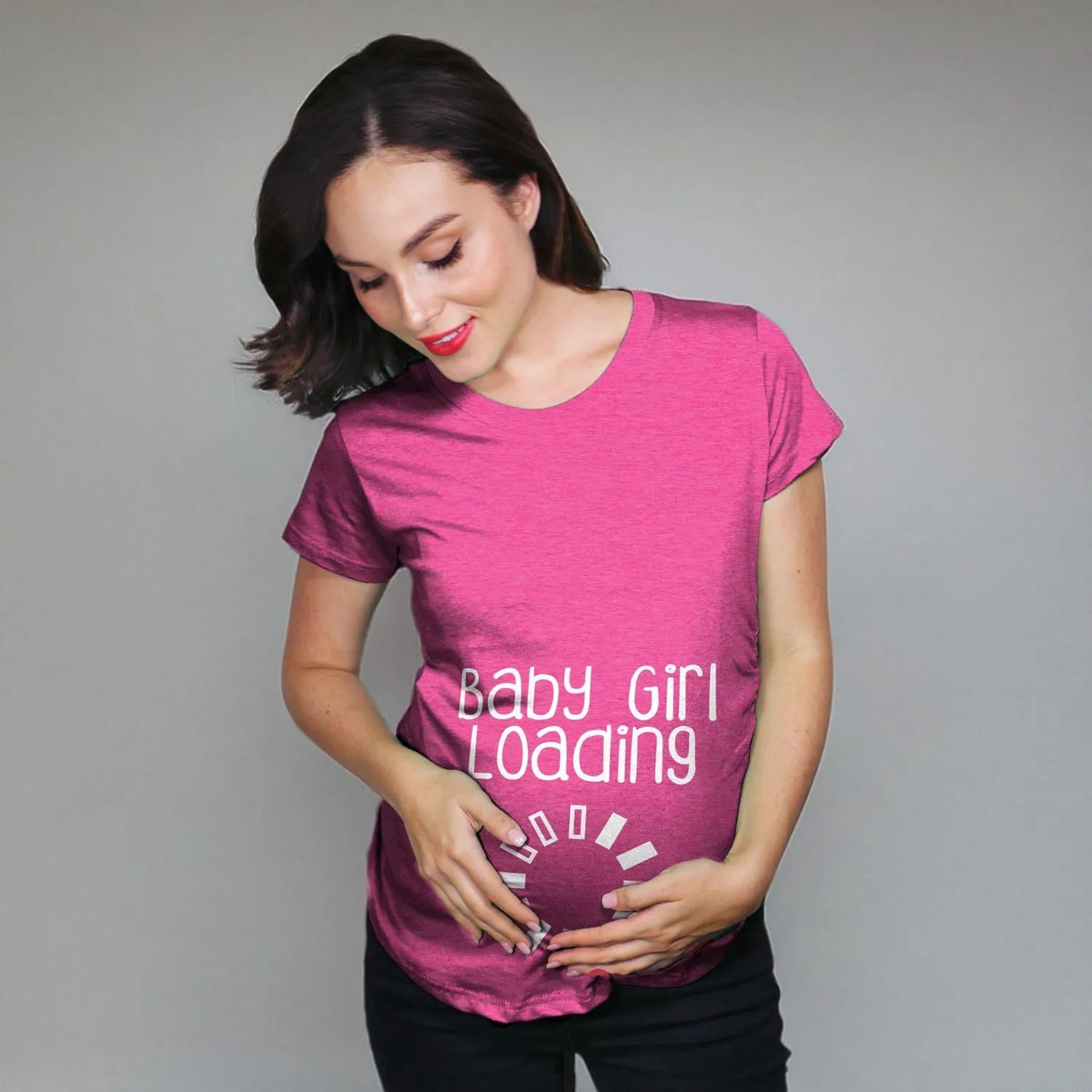 Crazy Dog Funny Maternity Shirts Daddy Did it and Baby Loading Cute Maternity Tees for Pregnant Women