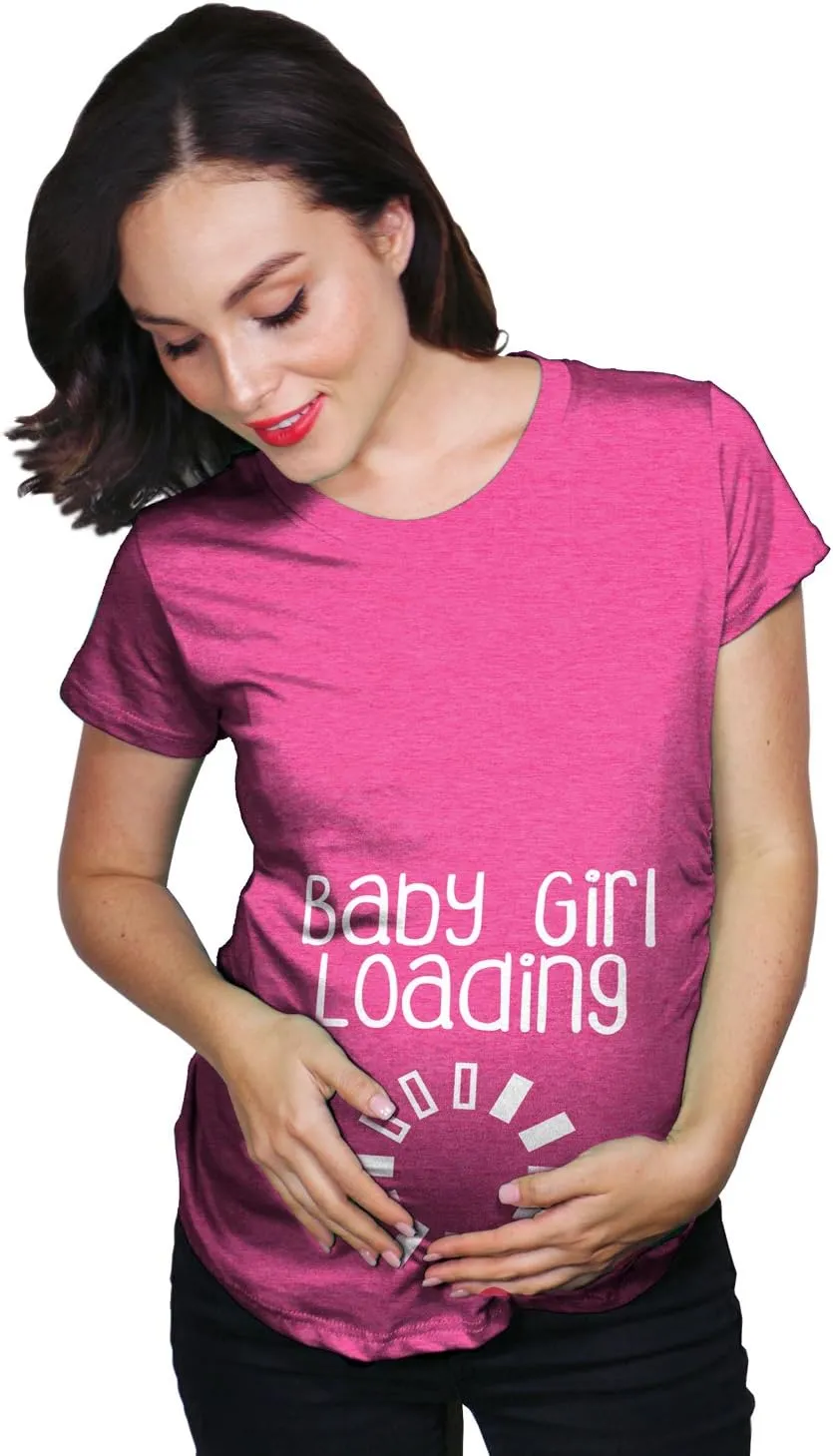 Crazy Dog Funny Maternity Shirts Daddy Did it and Baby Loading Cute Maternity Tees for Pregnant Women