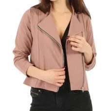 Crepe Biker Jacket  Rose