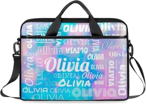 Custom Laptop Shoulder Bags with Name Personalized Laptop Bags with Multi-Pockets