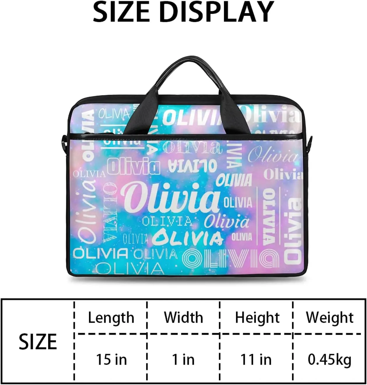 Custom Laptop Shoulder Bags with Name Personalized Laptop Bags with Multi-Pockets
