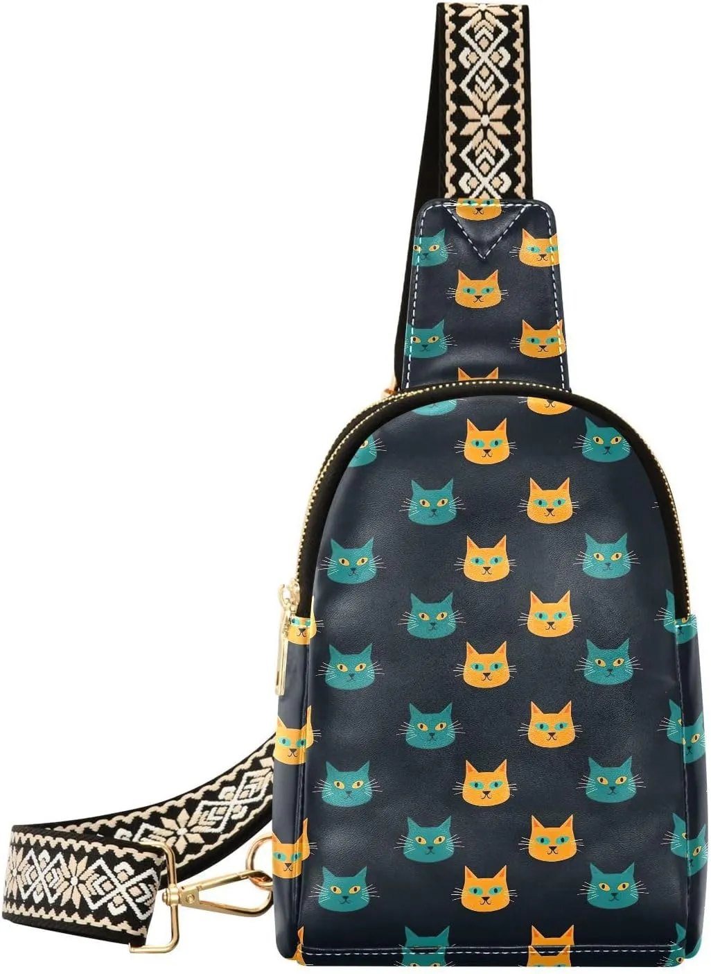 Cute Cat Sling Bag for Women Fanny Packs for Women Small Leather Fanny Pack Crossbody Bags Fashion Waist Packs Chest Bag for Travel 21341659