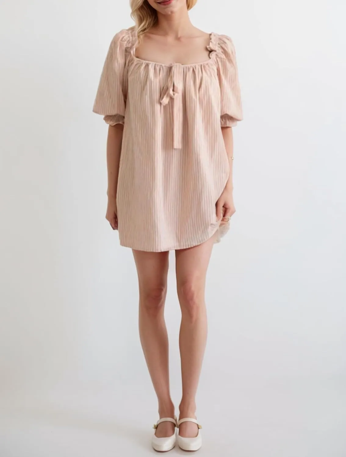 CUTEGAL Babydoll Dress for Women - Puff Sleeve, Bow, Fairy, Boho, Floral, Cute, Ruffle Mini Dress