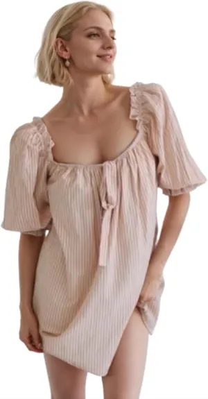CUTEGAL Babydoll Dress for Women - Puff Sleeve, Bow, Fairy, Boho, Floral, Cute, Ruffle Mini Dress