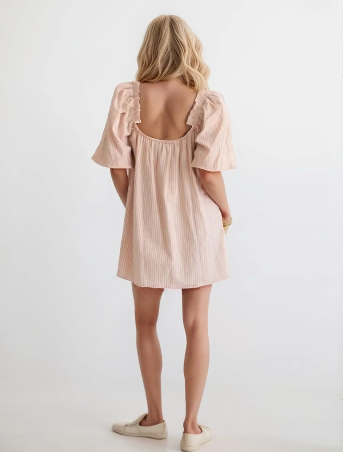 CUTEGAL Babydoll Dress for Women - Puff Sleeve, Bow, Fairy, Boho, Floral, Cute, Ruffle Mini Dress