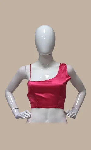 Deep Pink Satin Silk Blouse