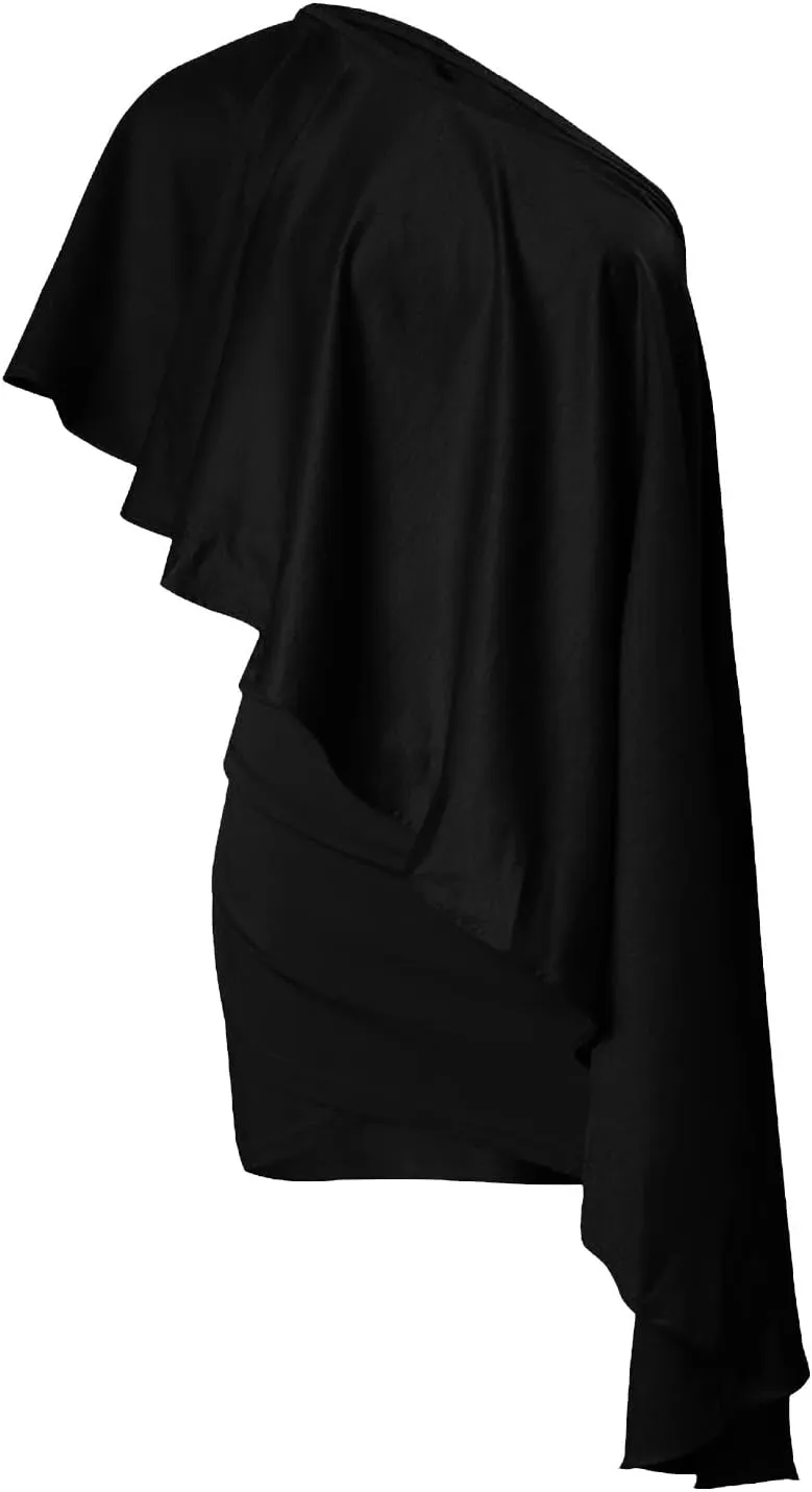Dress for Women, Women's Fashion Sexy Summer Off Shoulder Short Sleeve Sequin Ruffle Irregular Dresses