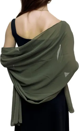Dressy Shawls for Evening Dress Chiffon Wraps Elegant Soft Silky Wedding Bridal Scarf