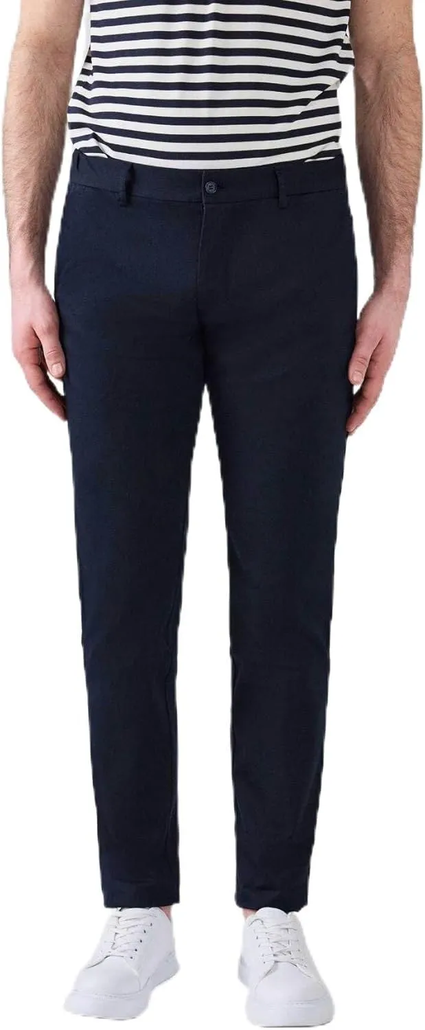 D'S DAMAT Men's Slim Fit Dobby Chino Pants, Stretch, Comfortable, Durable, Classic Denim Jean for Everyday Wear, 38-54