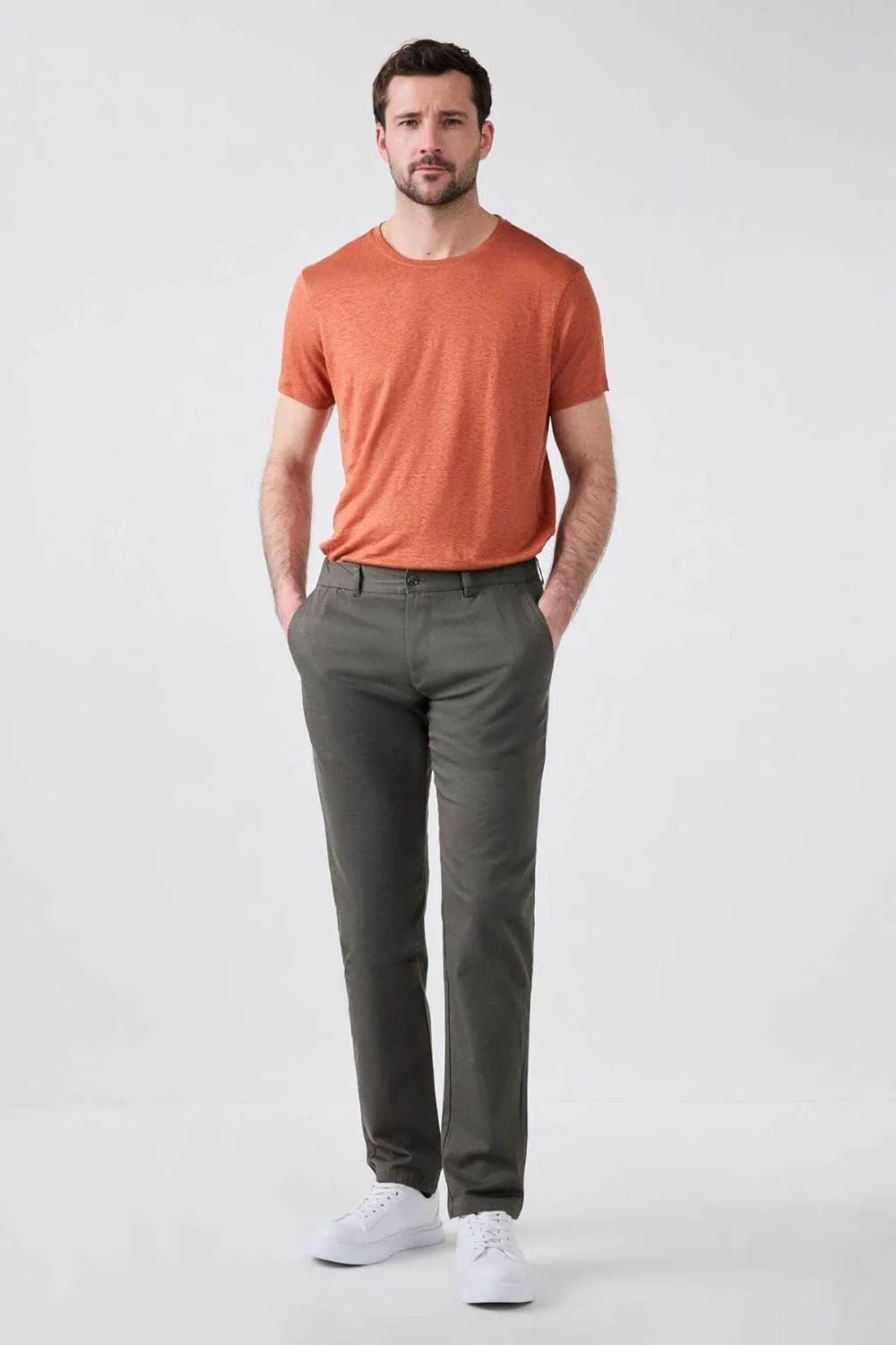 D'S DAMAT Men's Slim Fit Dobby Chino Pants, Stretch, Comfortable, Durable, Classic Denim Jean for Everyday Wear, 38-54