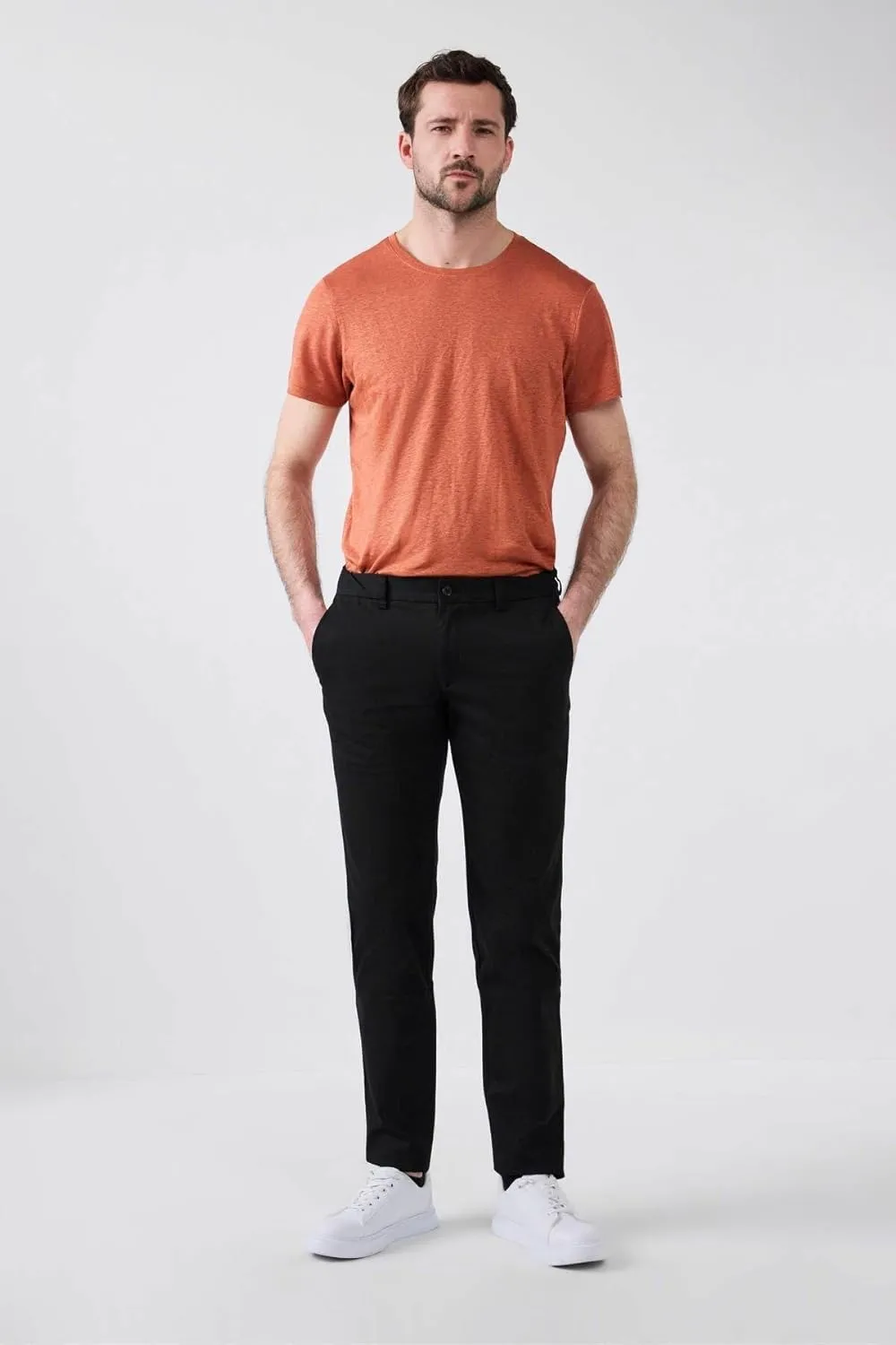 D'S DAMAT Men's Slim Fit Dobby Chino Pants, Stretch, Comfortable, Durable, Classic Denim Jean for Everyday Wear, 38-54