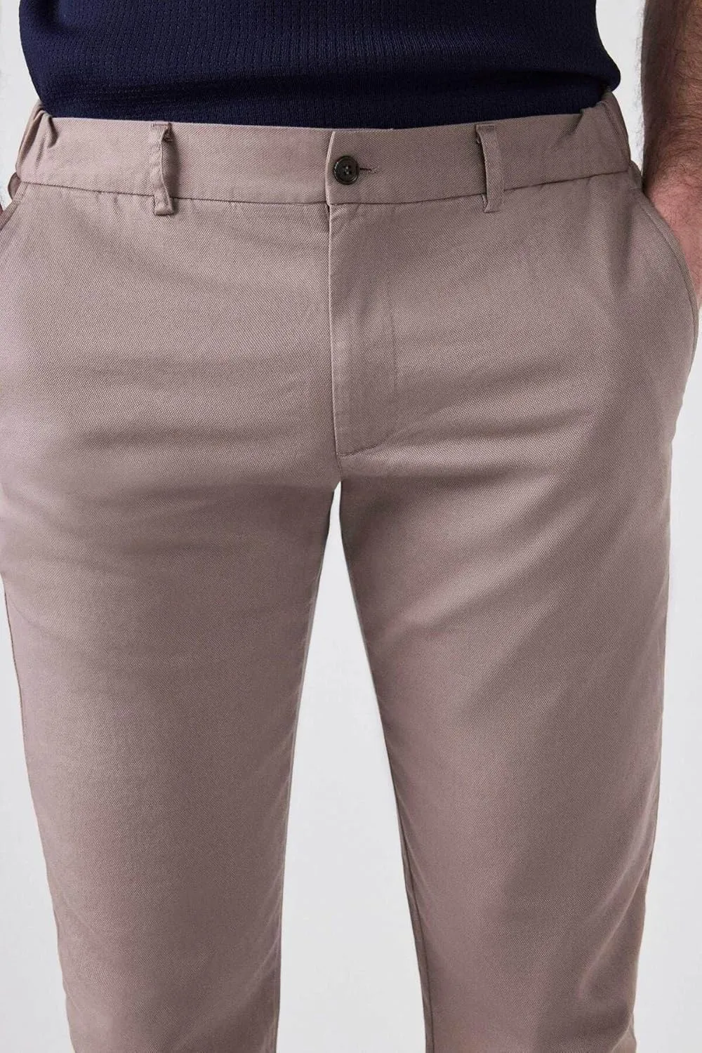 D'S DAMAT Men's Slim Fit Dobby Chino Pants, Stretch, Comfortable, Durable, Classic Denim Jean for Everyday Wear, 38-54