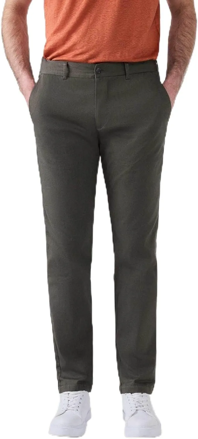 D'S DAMAT Men's Slim Fit Dobby Chino Pants, Stretch, Comfortable, Durable, Classic Denim Jean for Everyday Wear, 38-54