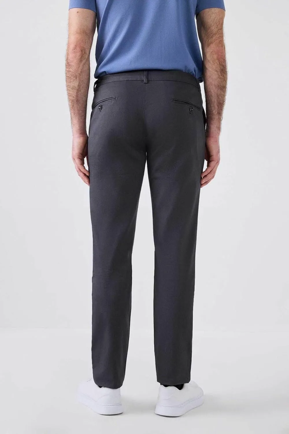 D'S DAMAT Men's Slim Fit Dobby Chino Pants, Stretch, Comfortable, Durable, Classic Denim Jean for Everyday Wear, 38-54