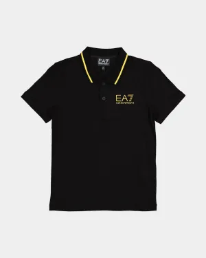 EA7 Emporio Armani Kids' 127 Polo Shirt Black/Gold