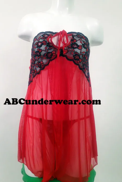 Elegant and Alluring Women's Sheer Babydoll Set