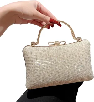 Elegant Evening Bag for Women Stylish and Crossbody Clutch Purse with Shoulder Strap, Gold