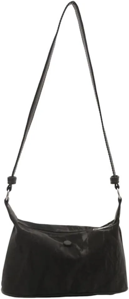 Elegant Solid Color PU Leather Bucket Bag with Zippered for Women Casual Shopping Simple Crossbody Shoulder Bag Purse