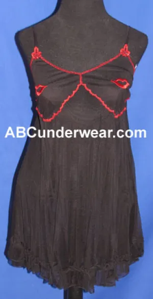 Elegant Women's Sheer Babydoll & Thong Set
