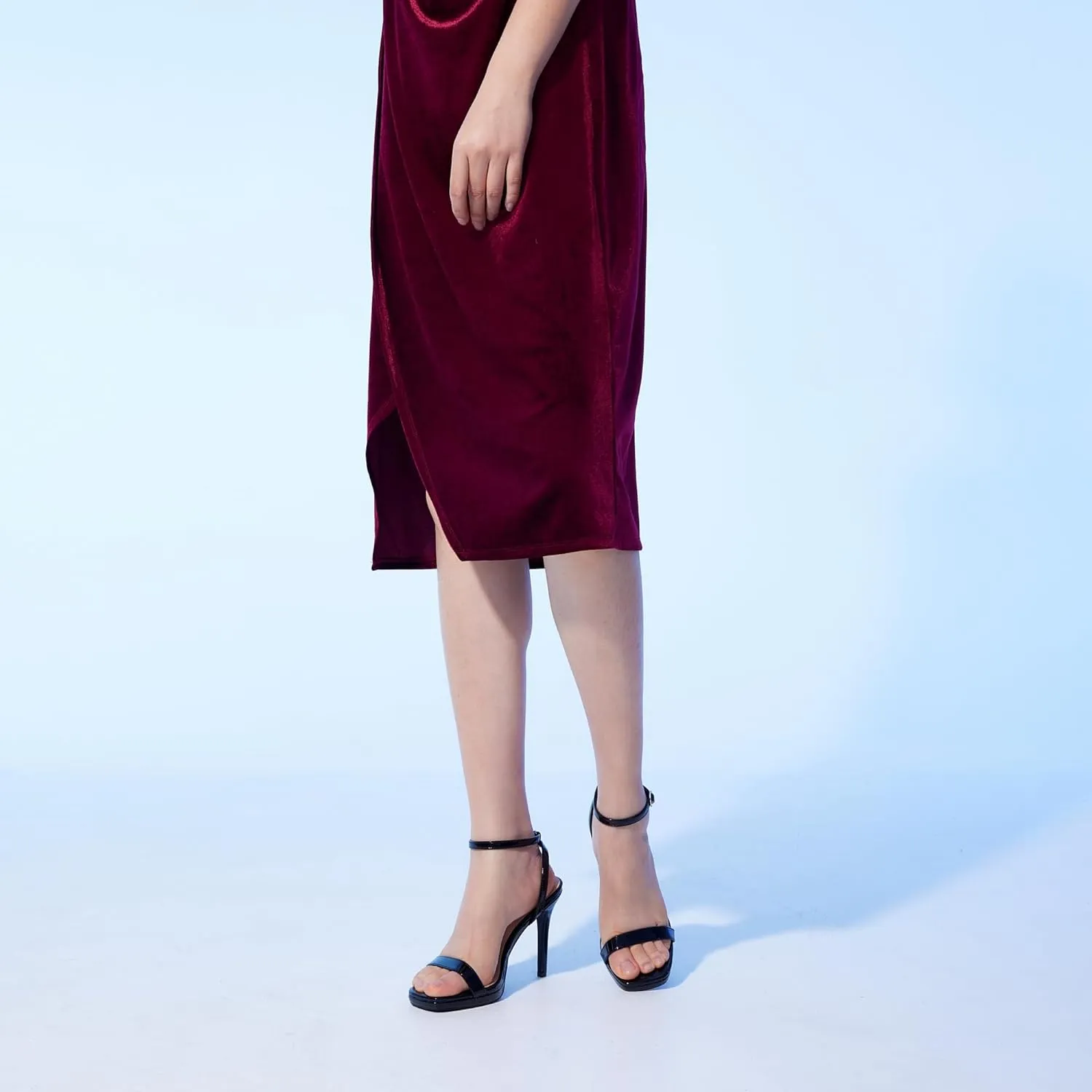 Elisabet Tang Women??s Stilettos Heeled Sandals Open Square Toe Heels,4.3 Inch Open Toe Strappy Sexy High Heels Ankle Strap Buckle Heels for Party Wedding Dress Daily Wear Shoes