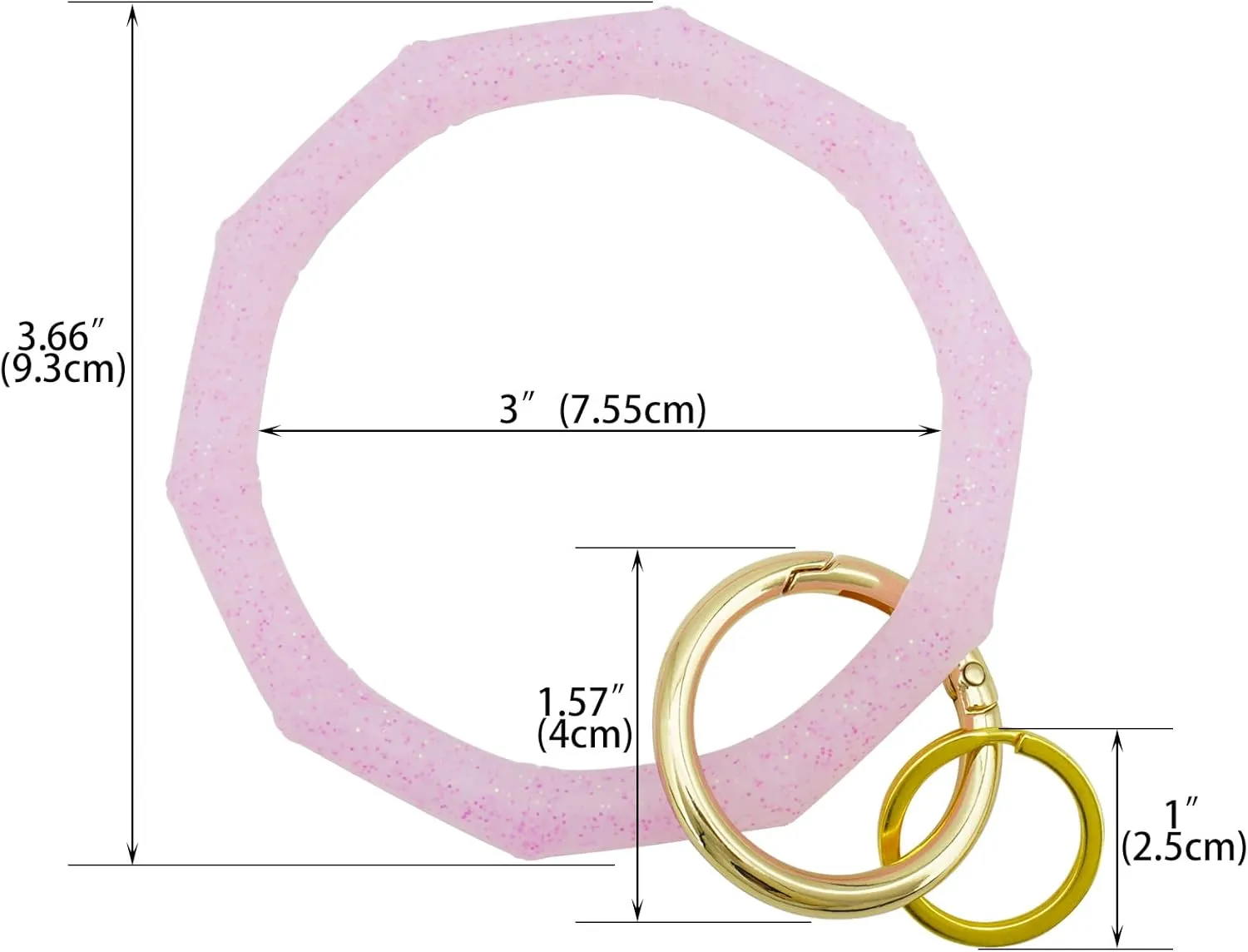 ETHOON Key Ring Bracelet Keychain Wristlet Keychain Bangle Bamboo Silicone Keyring for Women Girls