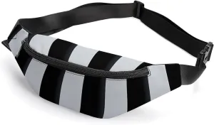 Fanny Pack for Men Women Black And-White Stripesprinted Crossbody Belt Bags Sports Waist Bag ForTravel Running Hiking Walking Workout, 36*15cm