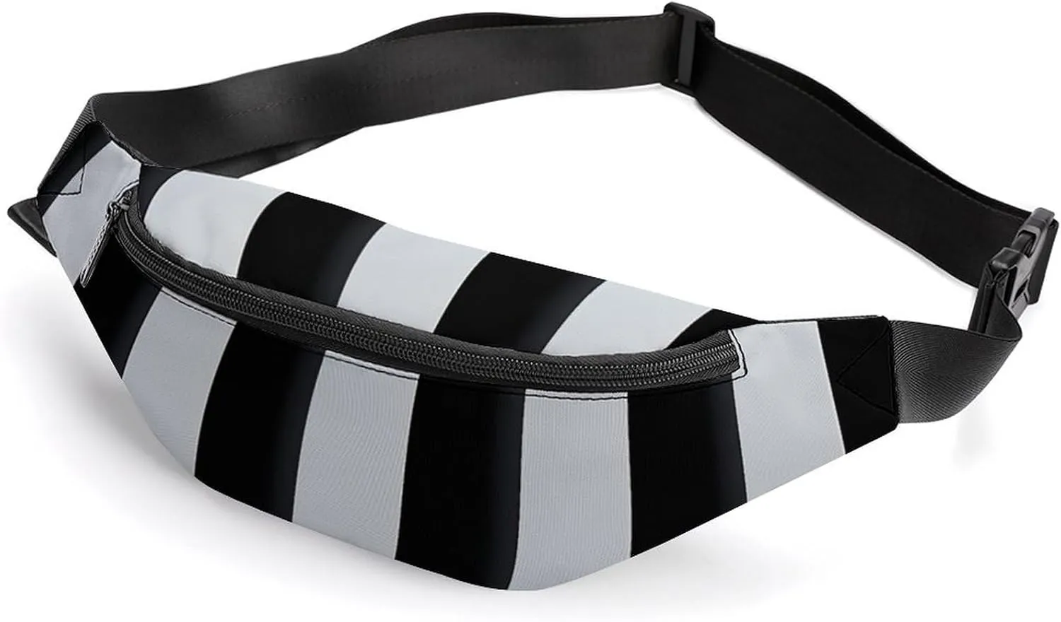 Fanny Pack for Men Women Black And-White Stripesprinted Crossbody Belt Bags Sports Waist Bag ForTravel Running Hiking Walking Workout, 36*15cm