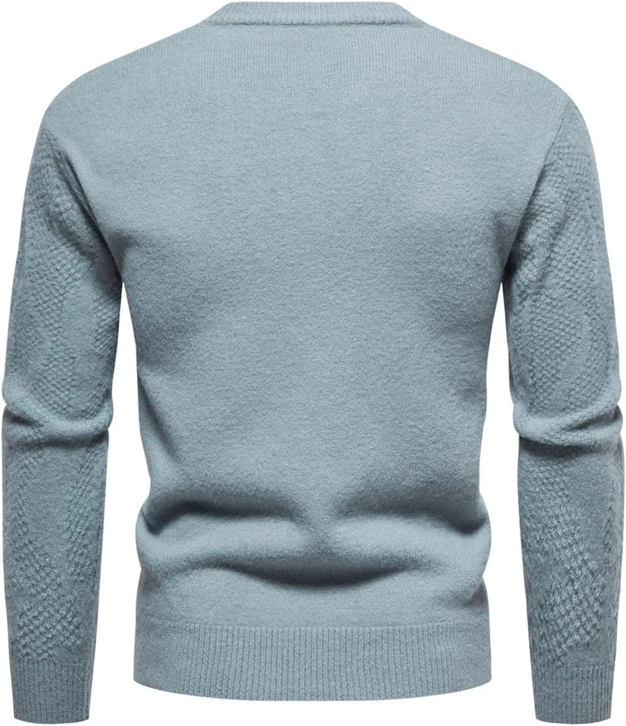 Flannel Coat Men Mens Winter Fashion Casual Knitted Wool Round Neck Solid Color Coat Covers Garment Bag