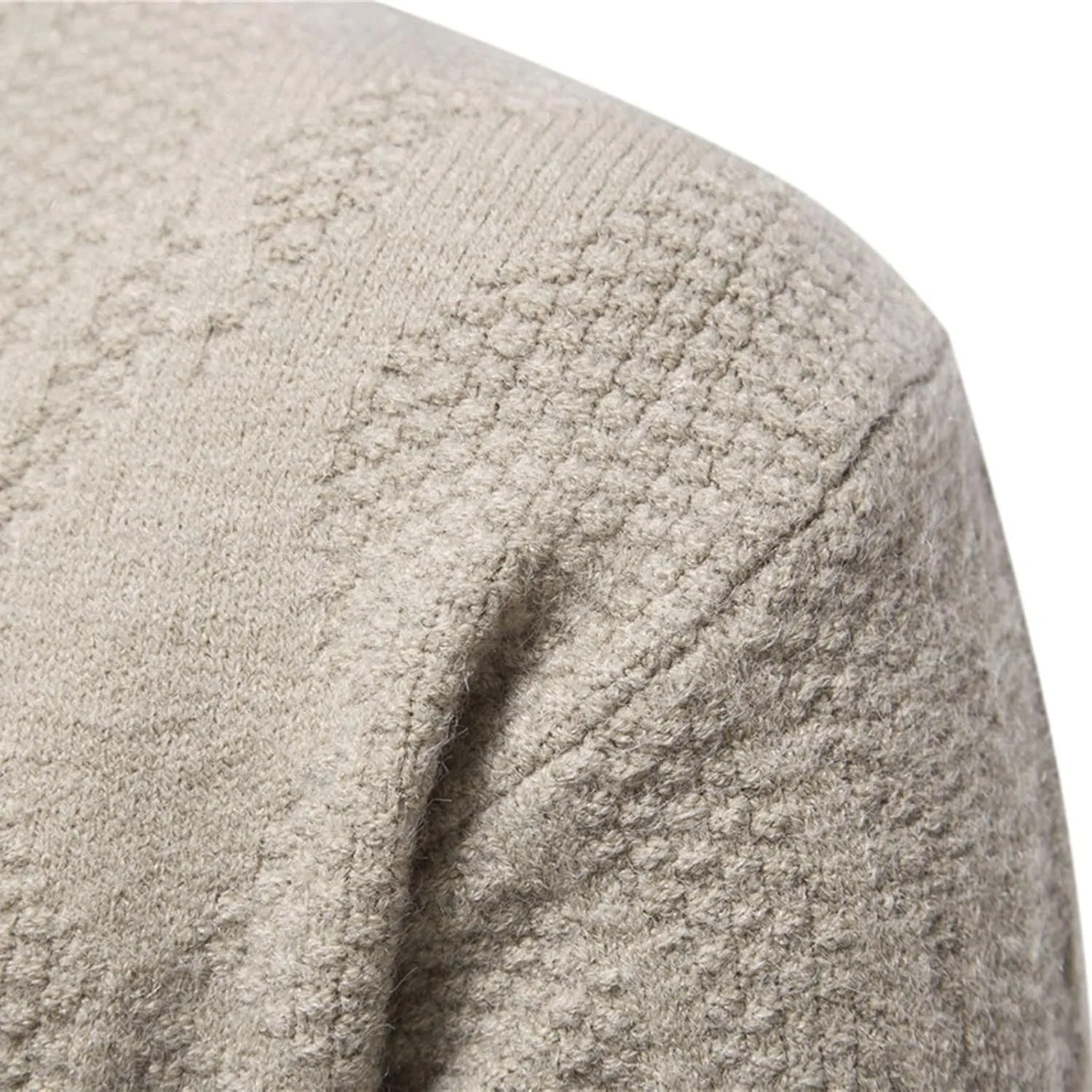 Flannel Coat Men Mens Winter Fashion Casual Knitted Wool Round Neck Solid Color Coat Covers Garment Bag