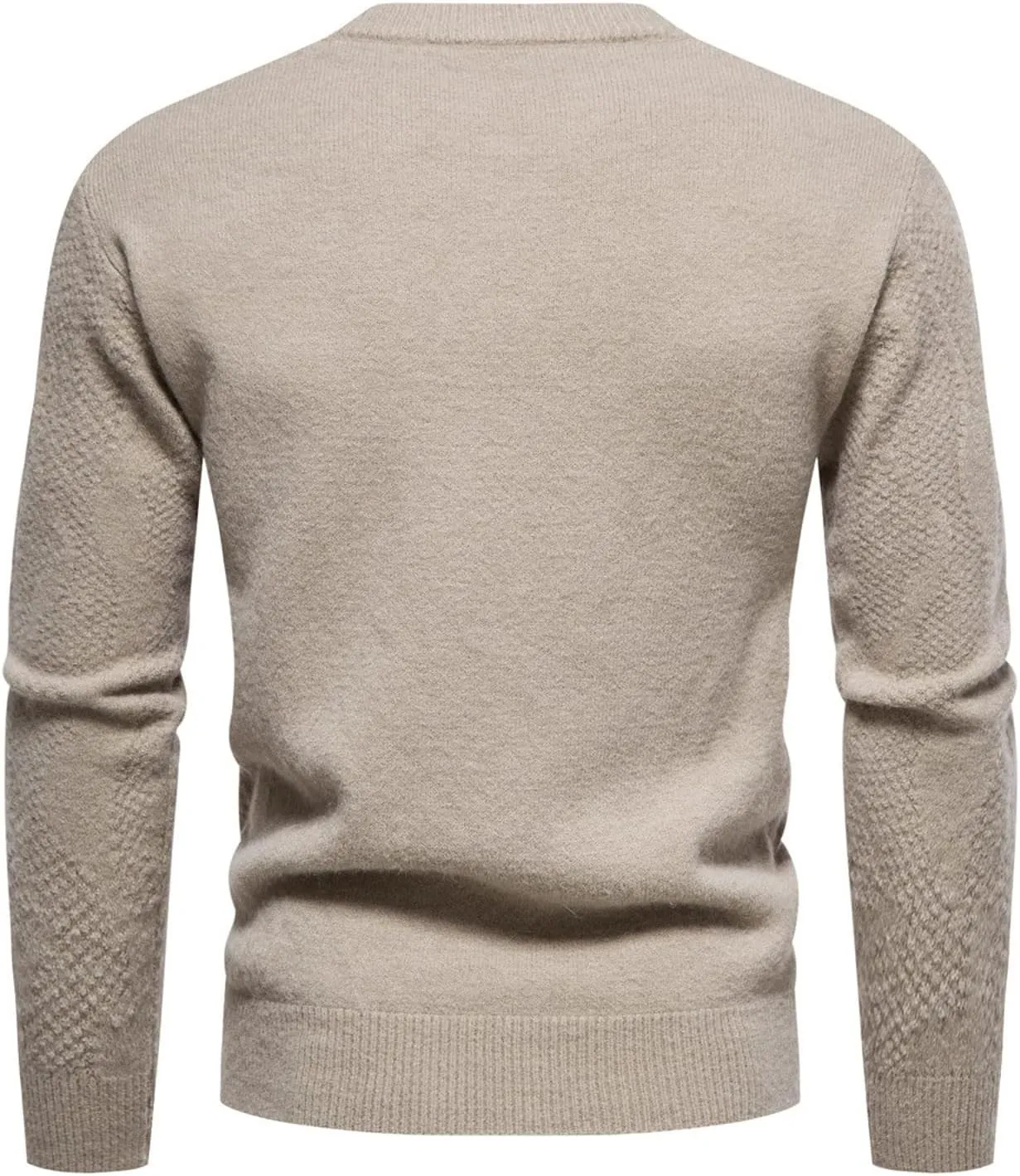 Flannel Coat Men Mens Winter Fashion Casual Knitted Wool Round Neck Solid Color Coat Covers Garment Bag
