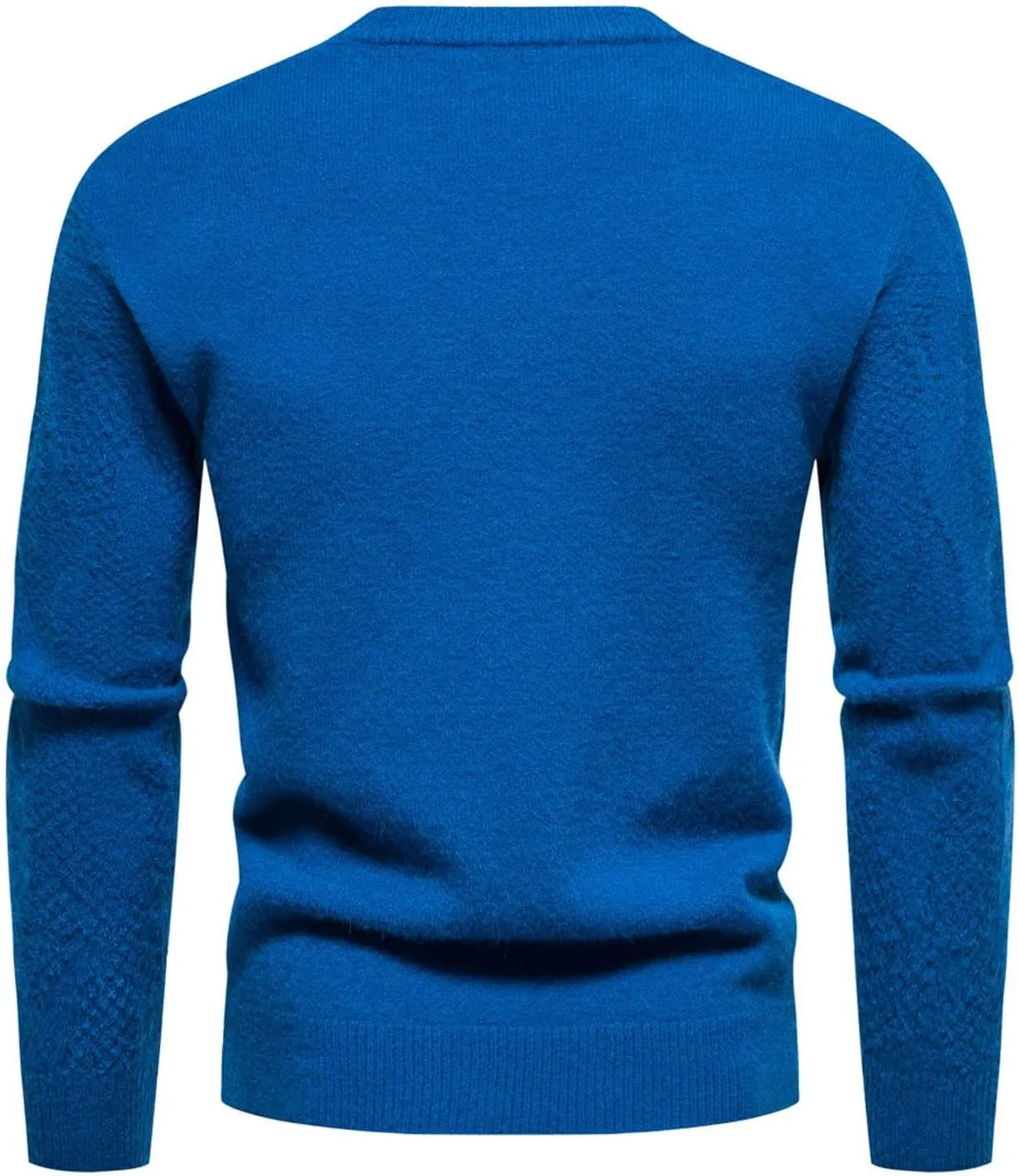 Flannel Coat Men Mens Winter Fashion Casual Knitted Wool Round Neck Solid Color Coat Covers Garment Bag