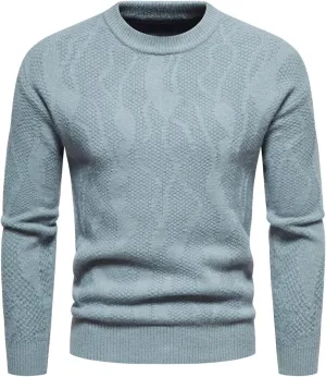 Flannel Coat Men Mens Winter Fashion Casual Knitted Wool Round Neck Solid Color Coat Covers Garment Bag