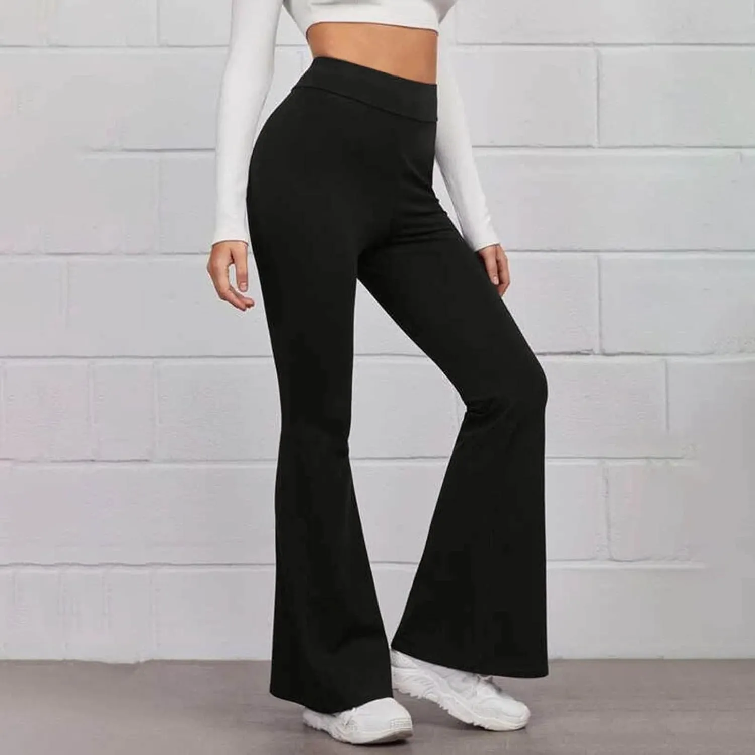 Flare Yoga Pants for Women Long Workout Legging Bell Bottom High Rise Stretch Bootcut Pull On Casual Lounge Trouser