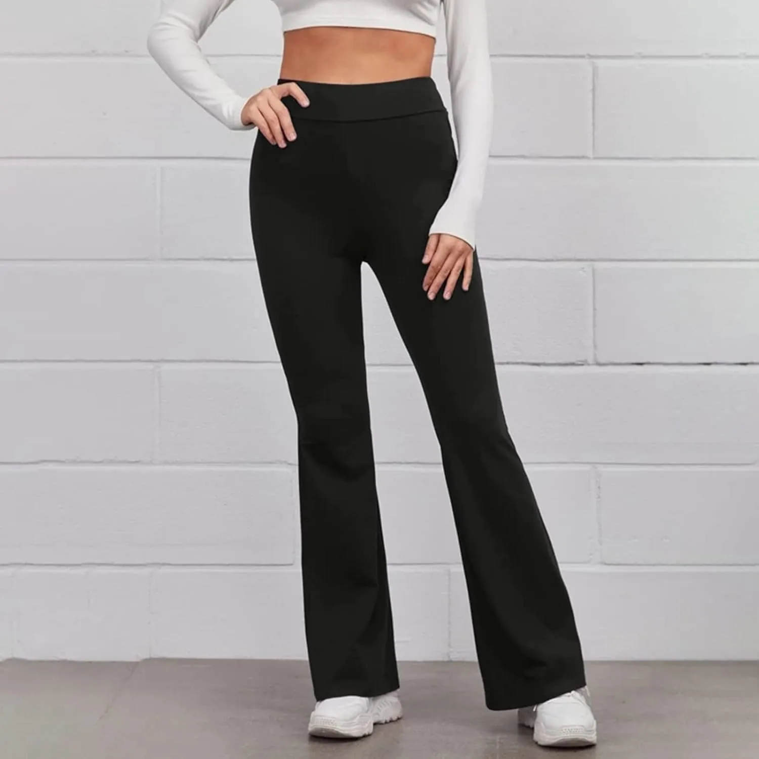 Flare Yoga Pants for Women Long Workout Legging Bell Bottom High Rise Stretch Bootcut Pull On Casual Lounge Trouser