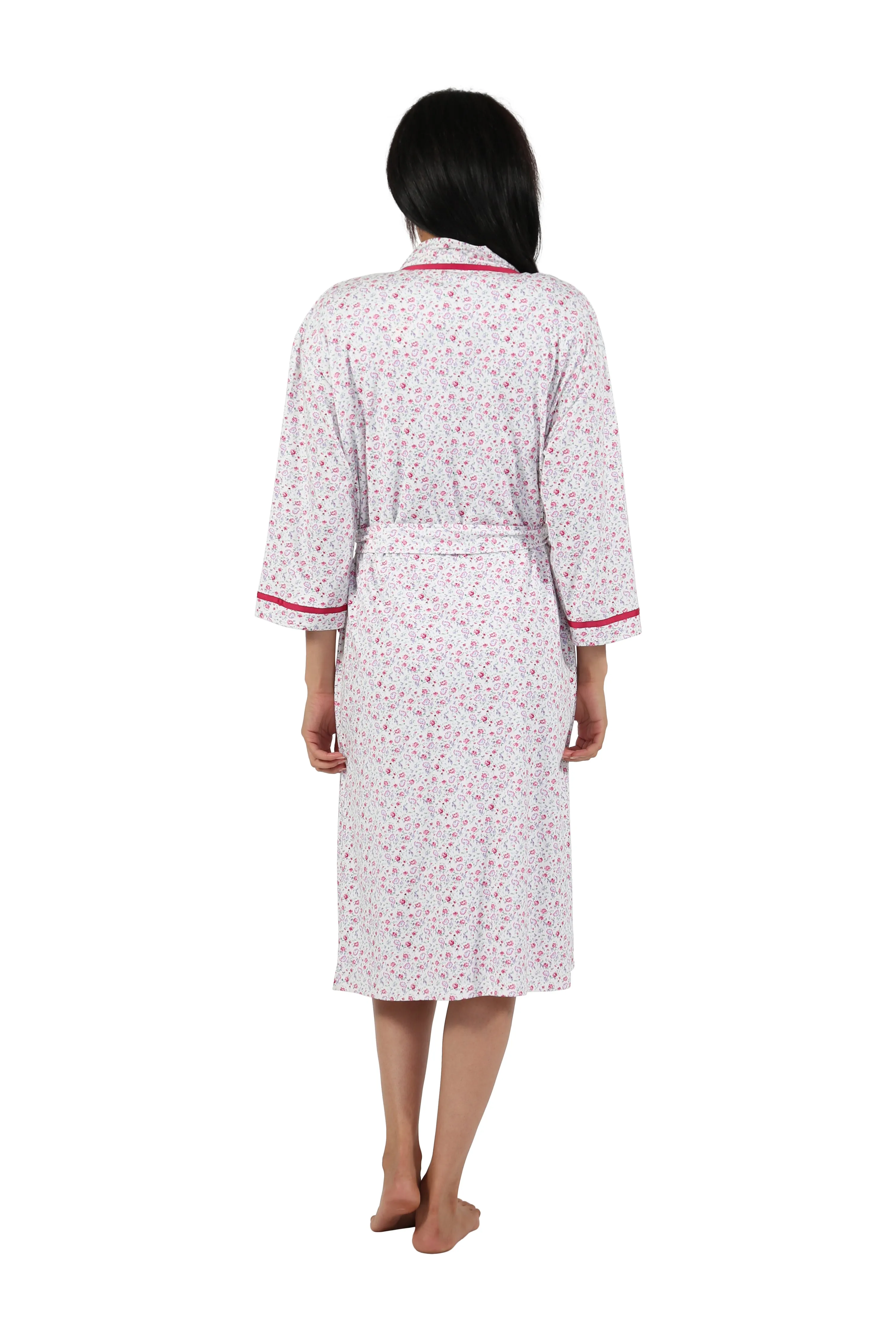Floral Print Knit Robe