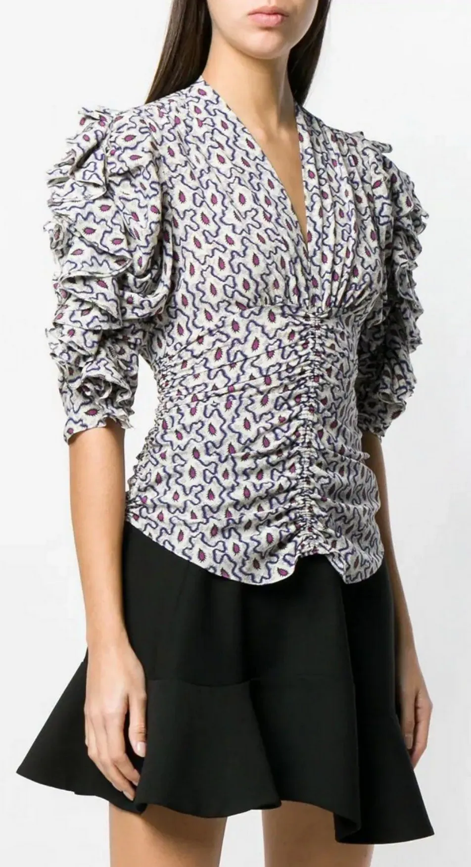 Floral Short-Sleeve Blouse