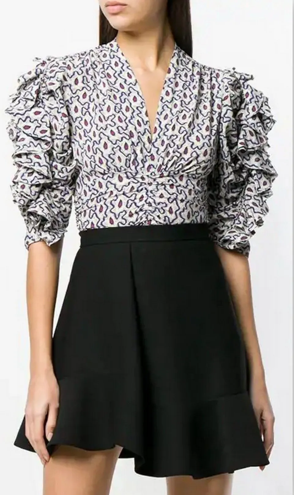 Floral Short-Sleeve Blouse