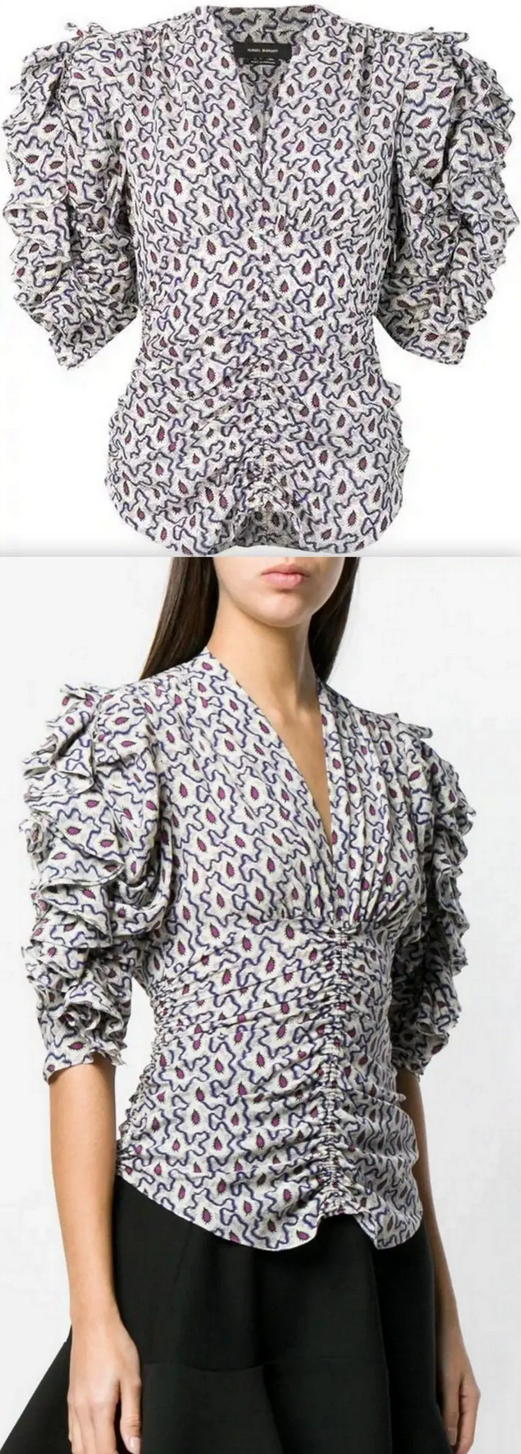 Floral Short-Sleeve Blouse