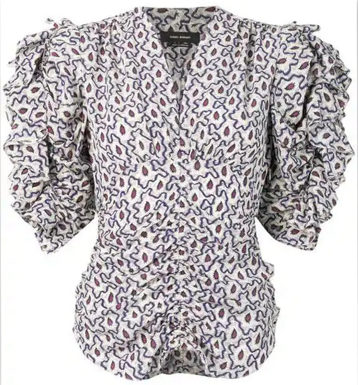 Floral Short-Sleeve Blouse