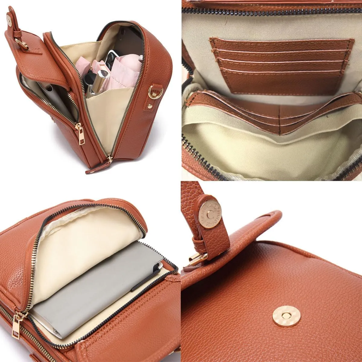 Forcipower Crossbody Leather Bag, Collaboraten1 Crossbody Leather Bag, Large Capacity, Shoulder Bags for Women Travel